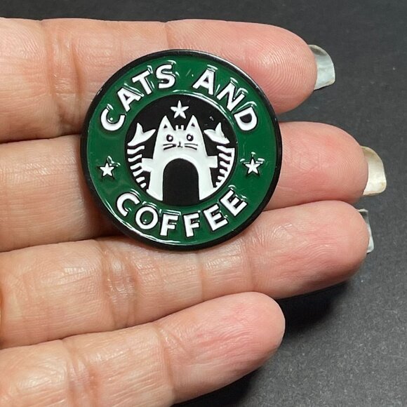 Cats Coffee Lapel Pin Drink Kitten Brooch Badge Accessories Jewelry Gift Pin - Picture 5 of 9